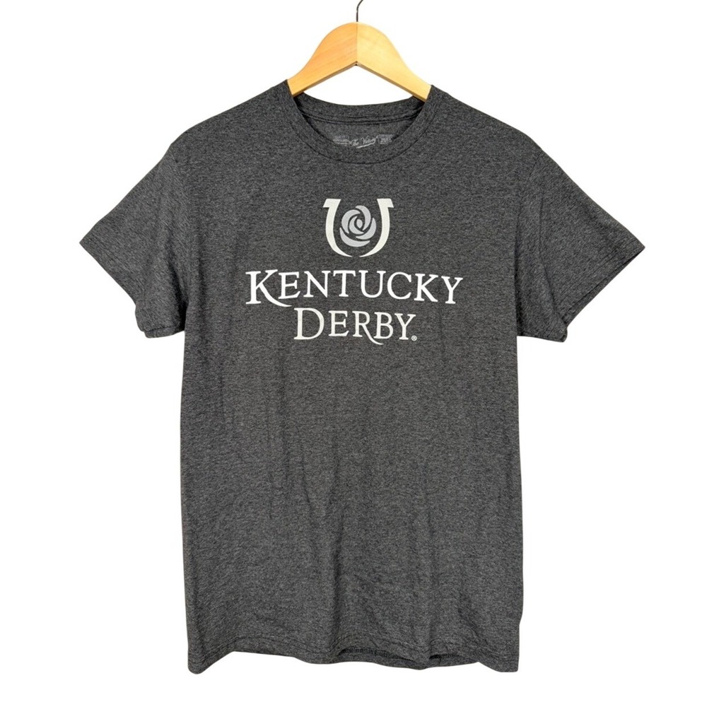 Kentucky Derby Charcoal Gray Short Sleeve T Shirt Logo Graphic Medium‎